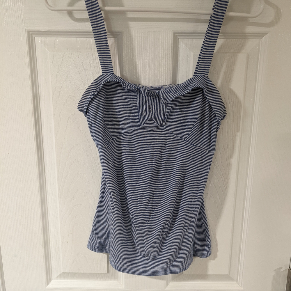 Free People Navy Striped Tank Top